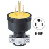 1709-BOX BLK RUB GRND 3WR PLUG