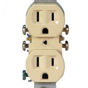 270V IVORY GROUNDED RECEPTACLE