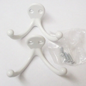 327-619 DBL CLOTHES HOOK WHT 2PK