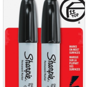 38262PP SHARPIE MARKER BLACK 2PK