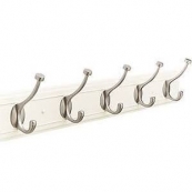 H55651WS 27"WHT/SATIN HOOK RACK  (AMEROCK)