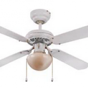 CEIL FAN W/DNRD 1LT WHT 42IN