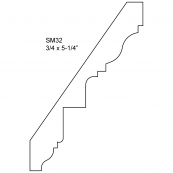 5-1/4" GILBERTS CORNICE / SM-32P
"F.J.", PRIMED POPLAR