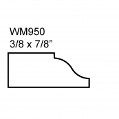 3/8 X 7/8" OGEE STOP / WM-950A  
"A" GRADE, PINE