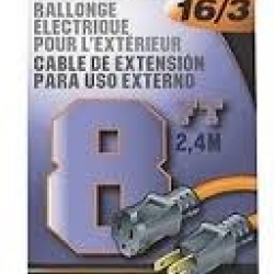 OR501608 EXT CORD 16/3X8FT ORNG