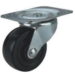 PLATE CASTER RUBBER 3IN SWIVEL